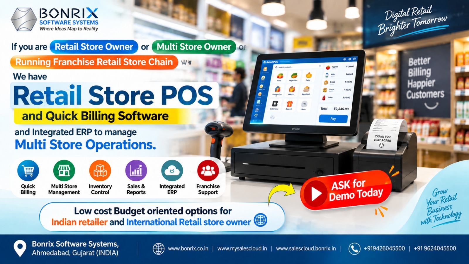 Bonrix Retail POS & ERP Software for Multi-Store Stores | Fast Billing & Inventory